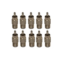 F Female to RCA Male Adapter - Pack of 10