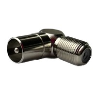 Right angled f-female to pal male adaptor