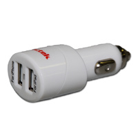 DUAL USB CAR CHARGER - WHITE