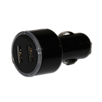 DUAL USB CAR CHARGER - BLACK