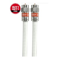 Kingray 2m White RG6 Tri-Shield Flylead