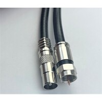 Black RG6QUAD shield Digital Coax Cable Foxtel - Male