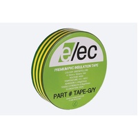 Premium Green/Yellow Insulation Tape 18mmx20m - 10 Pack