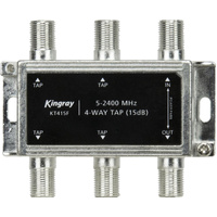 Kingray KT415F 4 Way 15dB Tap, Power Pass Through Port, 5-2400 MHz