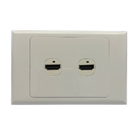 Horizontal Wall plate with 2 HDMI inserts